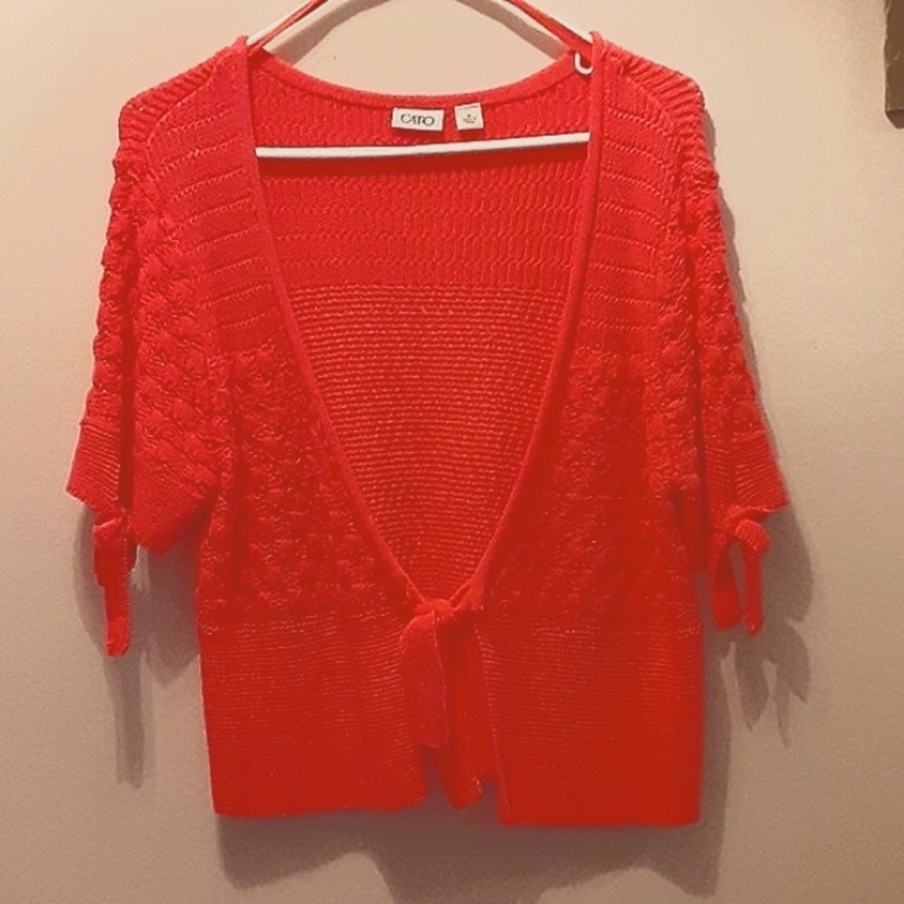 Orange Wrap Sweater Shrug